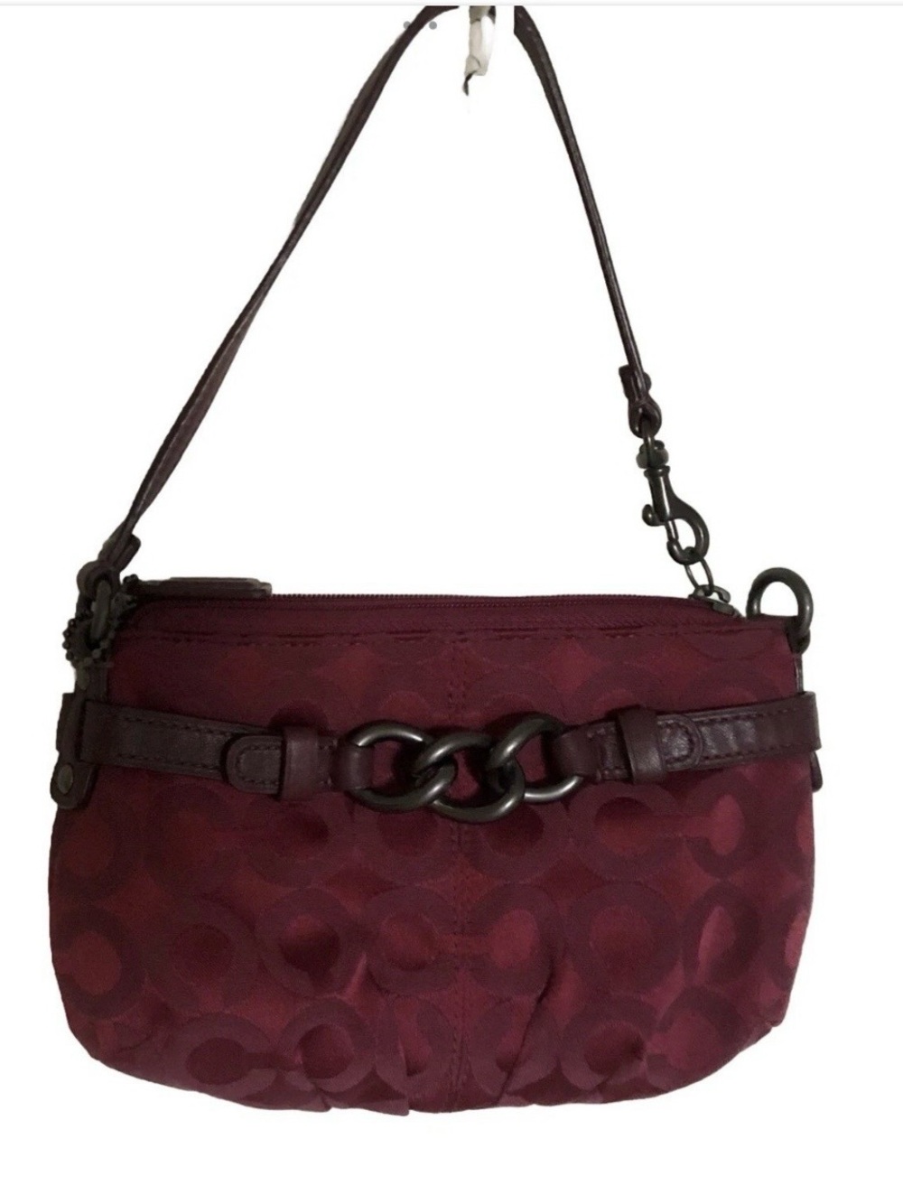 VTG Coach Y2K 90s Burgundy Canvas Mini Shoulder Bag Purse Handbag